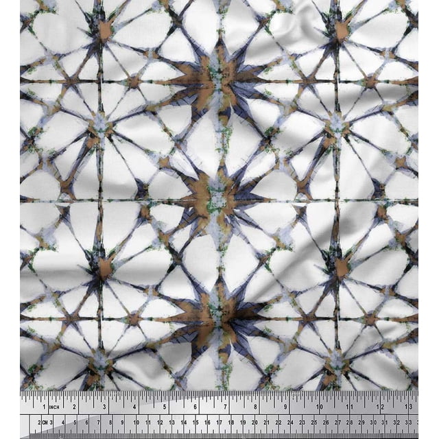 Soimoi Rayon Fabric Floral Tie-Dye Decor Fabric Printed Yard 42 Inch Wide