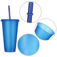 thumbnail image 2 of JFBUJC 5 Pcs Gobelet Réutilisable en Poudre Flash avec Couvercle à Pailles 480/700ml Gobelet Paille Extérieur Bouteille d'Eau, 2 of 5
