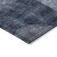 thumbnail image 4 of 8' Navy Blue Gray And Charcoal Round Geometric Washable Indoor Outdoor Area Rug, 4 of 5