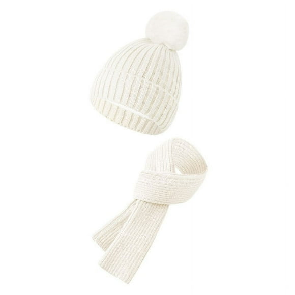 Warm Winter Knitted Wool Plus Velvet Padded Hats And Scarves Scarf Gloves Set