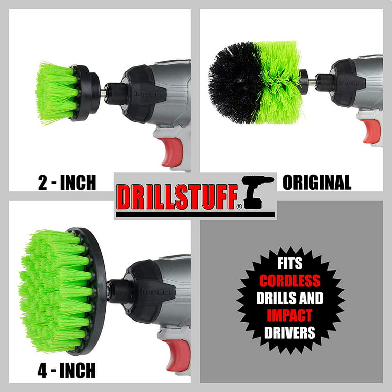 Drillstuff Electric Spin Brush Attachment Kit - Kitchen Cleaning Supplies -  Drill Brush - Kitchen Cleaning Brush Set - Kitchen Accessories - Household  Cleaners - Countertop, Stove, Oven, Sink, Trash 