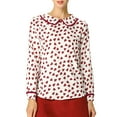 thumbnail image 3 of Allegra K Women's Cute Ruffle Peter Pan Collar Long Sleeve Sweet Blouse Tops, 3 of 7