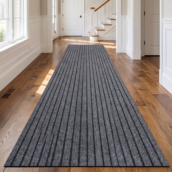 Petoto 10 x 3 ft Commercial Carpet, Non-Slip Hallway Runner Rug, Indoor Outdoor Stripe Entrance Door Mat