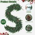 thumbnail image 2 of Guvpev Realistic Christmas Garland for Mantel, 6FT Real Touch Thick/Lush Artificial Cedar Garland with Pine Cones & Berry Christmas Decorations, Indoor Outdoor Seasonal Greenery Garland for Holiday, 2 of 9