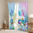 thumbnail image 3 of Feelyou Funny Gnome Mermaid Curtains Pack of 2 (42x84 Each) for Kids, Ocean Starfish Seashell Curtains Blackout, Kawaii Ocean Animal Bedroom Curtains, Living Room Curtains Decor, 3 of 6