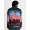 thumbnail image 3 of No Boundaries Mock Neck Quarter Zip Fleece Graphic Print Pullover, Men’s XS-4XLT, 3 of 5