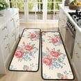 thumbnail image 4 of Kitchen Rugs Sets Of 2,Pioneer Flower Floral Print Pattern Anti Fatigue Kitchen Mat Rugs Non Slip Washable,Decorative Kitchen Floor Mats for Kitchen,Sink,Laundry,17"x47"+17"x47", 4 of 5