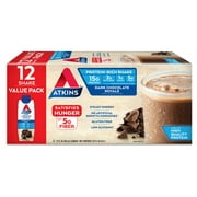 Atkins Gluten Free Protein-Rich Shake, Dark Chocolate Royale, Keto Friendly, 12 Count (Ready to Drink)