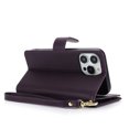 thumbnail image 4 of Wallet Case for iPhone 14 Pro, [TPU Shockproof Interior Case] Kickstand [RFID Blocking] Card Slot, Magnetic PU Leather Folio Cover Compatible,With strap,Flip Cover with Card Holder,Darkpurple, 4 of 13