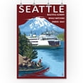 thumbnail image 2 of Seattle, Washington, Ferry and Mount Rainier Scene (36x54 Giclee Gallery Art Print, Vivid Textured Wall Decor), 2 of 3