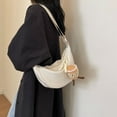 thumbnail image 2 of Fashion Trend Macaron Color New Moon Bag Solid Nylon High Grade Crossbody Bag Leisure 100 Commuter Style Dumpling Bag, 2 of 6