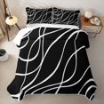 thumbnail image 2 of Homewish Aesthetic Lines Twin Quilt Set,Modern Geometric Twin Coverlet Set,White,2-Piece, 2 of 7