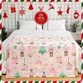thumbnail image 4 of Pink Nutcracker Christmas Throw Blanket Cute Soft Warm Lightweight Christmas Blanket for Sofa Bed Gift Decor, 4 of 7