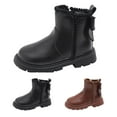 thumbnail image 4 of NOKIO Girls Short Snow Boots Winter Warm Side Zipper Booties, All Cotton Velvet Lined Non-Slip Soft Sole Kids Boots, 4 of 9