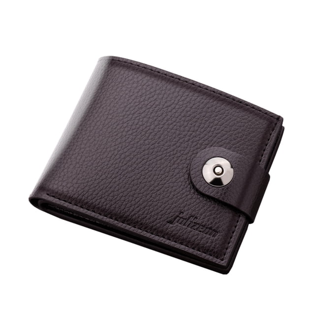 Huanglei Fashion Coin ID Short Wallet Solid Color Hasp Men Open Purse Multiple Card Slots Clutch Bag