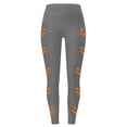 thumbnail image 4 of DHFJKG High Waisted Leggings For Women Halloween Pumpkin Face Print Stretchy Tights Athletic Workout, 4 of 4