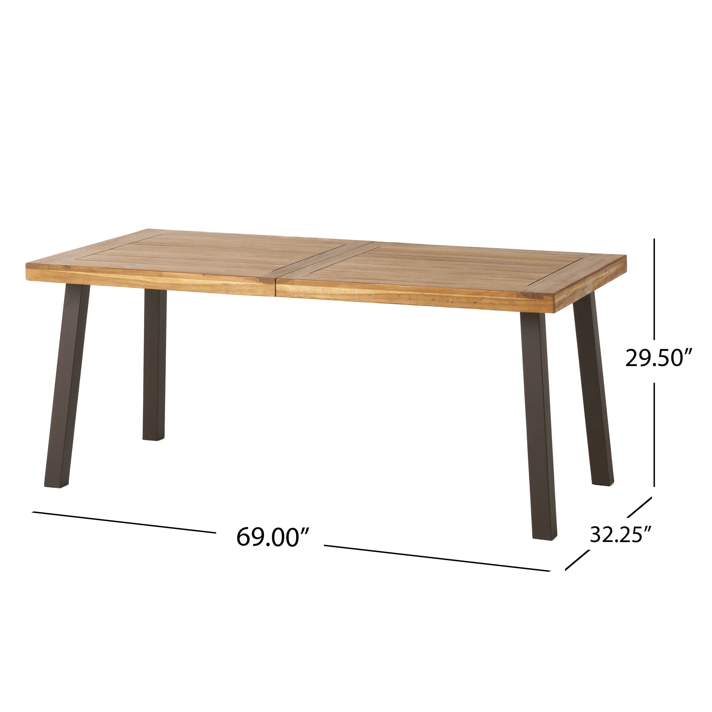 Noble House Gabrielle Natural Stained Acacia Wood Kitchen and Dining Table for Dining Room