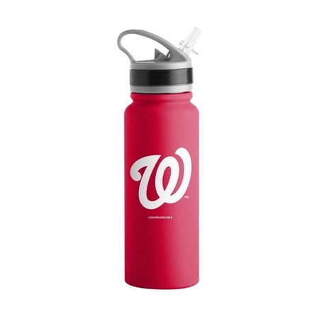 Logo Brands 518-S25UFTB-8 Washington Nationals 25 oz Stainless Single Wall Flip Top Bottle