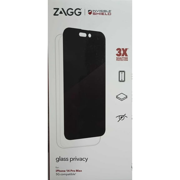 Zagg Glass Privacy Screen Protector for iPhone 14 Pro Max 2022, Antimicrobial