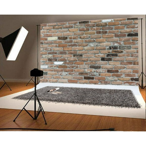 YUSDECOR 7x5ft Photography Background Realistic Brick Walls Theme Backdrops Portraits Shooting Video Studio Props