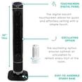 thumbnail image 2 of Vie Air 50" Luxury Digital 3 Speed High Velocity Tower Fan with Fresh Air Ionizer and Remote Control in Sleek Black, 2 of 5