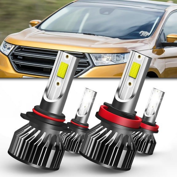 Headlights for 2015-2023 Ford Edge LED Headlight Bulbs,9005/HB3/H10 High &H11/H8/H9 Low Beam,4pcs