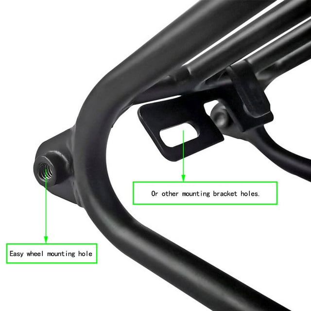 Folding Bicycle Luggage Carrier Alloy Portable Heavy Duty Polished Cargo Rear Rack Cycling Cycle Holder Replacement for Brompton Black