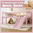 thumbnail image 4 of Bellemave Low Loft Bed Twin with Slide, Loft Bed with Bookcase and LED Lights, Wood Twin Size Loft Beds Frame with Storage Shelves, No Box Spring Needed（Pink), 4 of 8