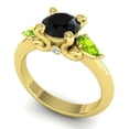 thumbnail image 2 of 2.50 Carat Shiny Round Shape Black Onyx & Peridot Gemstone Proposal Ring for Ladies Solid 14K Yellow Gold Size 8 by Diamond-Capitals, 2 of 8