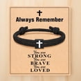 thumbnail image 4 of BLEEUS Braided Rope Cross Bracelet Christian Bracelet For Men Boy Gifts (Black A) Christmas Essential (Black A), 4 of 10