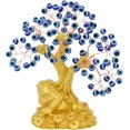 thumbnail image 1 of Bwinka Feng Shui Money Tree Office Home Table Feng Shui Decoration Crystal Money Tree for Wealth and Good Luck (Blue Evil Eye Toad), 1 of 7