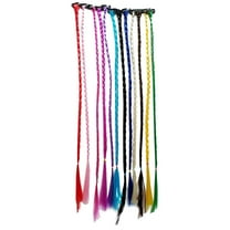 Tersarium 12pcs Colored Handmade Braided Wig Hair Extensions Fake Hair Pieces Dirty Braid