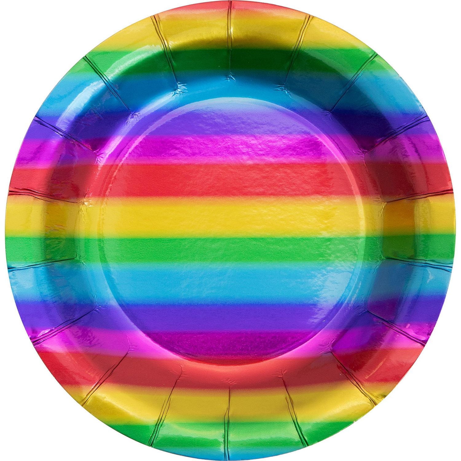 Rainbow Foil Paper Plates and Napkins Kit, Rainbow Foil Party Kit