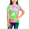 thumbnail image 3 of CYRBOKO Girls Graphic Tees, Tie-dye Crew Neck Short Sleeve Casual Summer T-Shirts Multicolor Size 9-10 T, 3 of 4