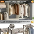 thumbnail image 5 of Homieasy 19'' - 59'' W Small Closet System with 3 Fabric Drawers, Walk In Closet Organizer System With 3 Adjustable Shelves, Heavy Duty Clothes Rack Built-In Garment Rack, White Oak, 5 of 7