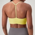 thumbnail image 4 of Smooth Sports Bras For Women Workout Tops Y Back Padded Yoga Bra Basic Wireless Bra,Color:Yellow, 4 of 4