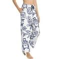 thumbnail image 2 of Sigee World Travel2 Print Women's Soft Pajama Pants - Breathable and Comfortable Lounge Sleep Bottoms with Elastic Waistband and Pockets-Small, 2 of 9