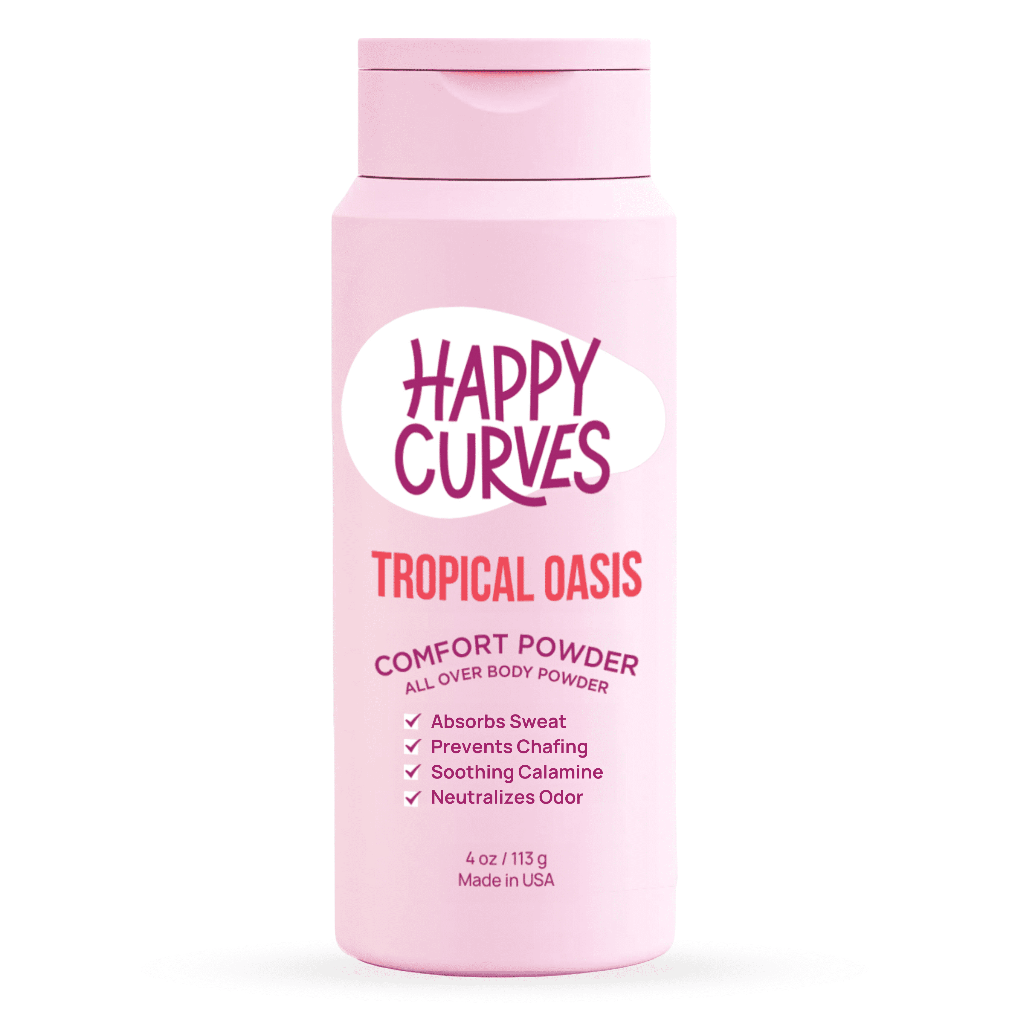 Happy Curves Comfort Body Powder, Talc & Aluminum Free Deodorant 