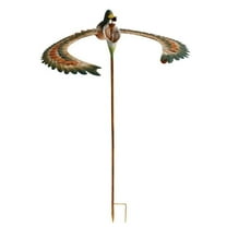 Continental Art Center 18908 Kinetic Metal Floating Flamingo Balancer Stake - Rustic