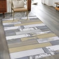 thumbnail image 3 of 3'x5' Area Rugs, Yellow Gray Indoor Outdoor Area Rug for Living Room Bedroom, Rustic Vintage Shabby Mottled Wood Grain Washable Bathroom Rugs Kitchen Floor Carpet Mats Home Decor Aesthetic, 3 of 8