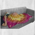thumbnail image 6 of Lotus Soft Flannel Fleece Throw Blanket, Mandala with Planet Cosmos Galaxy Themed Graphic Art Print, Cozy Plush for Indoor and Outdoor Use, 60" x 80", Hot Pink Yellow Red, by Ambesonne, 6 of 6