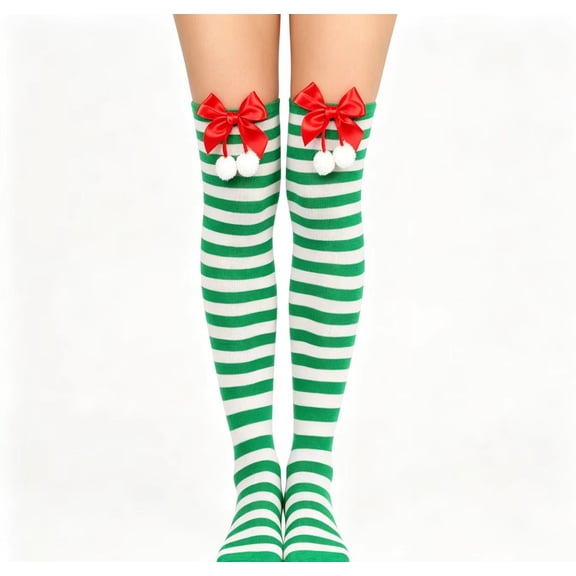 HIOK Party Knee High Socks Striped Witch Long Socks for Women Girls Cosplay Party Dress up Funny Novelty Gifts(2 Pairs)