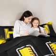 thumbnail image 4 of Manfei Baseball Print Twin Bedding Sets 7pcs for Boys Girls, Sport Monogrammed Bedding Comforter Set, Personalized Letter H Sheet Sets, Breathable Home Decor, 4 of 8