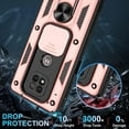 thumbnail image 5 of Moto G Power 2021 Case, with HD Screen Protector (Not Fit 2020/2022), Heavy Duty Shockproof Phone Cover with Magnetic Kickstand Ring for Motorola Moto G Power 2021, Rose Gold, 5 of 15
