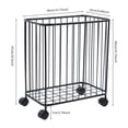 thumbnail image 2 of Rolling Laundry Basket Cart, Black Metal Freestanding Hamper, Large Rectangular Storage Cart for Bathroom Laundry Room, 2 of 14