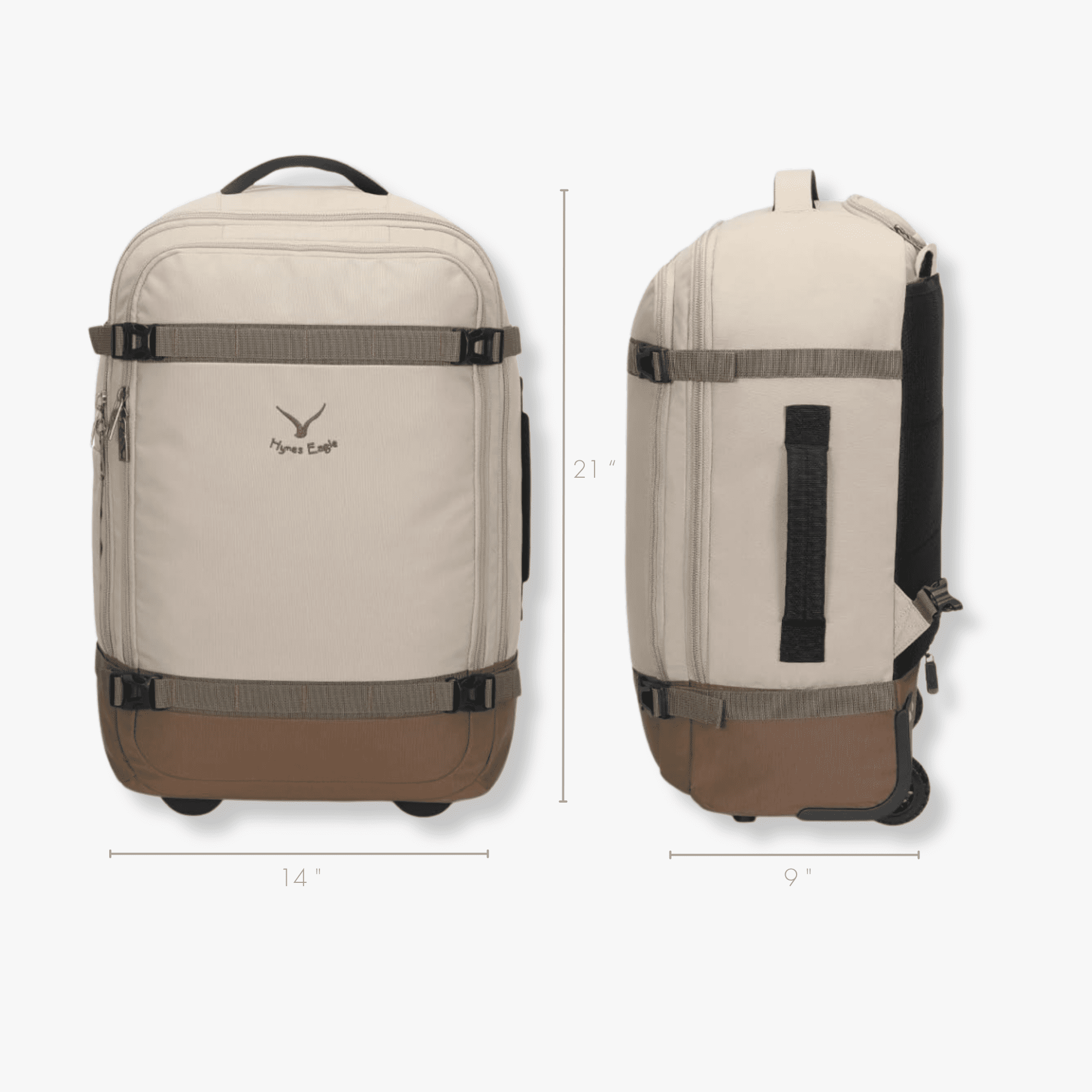 Convertible Wheeled Laptop Carry-On Bag (42L) – Hynes Eagle – Beige