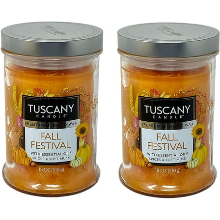 Tuscany Candle 18oz Scented Candle, Fall Festival 2-Pack