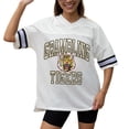 thumbnail image 3 of Women's Gameday Couture White Grambling Tigers Iconic Oversized Fashion Jersey, 3 of 5