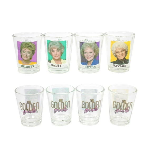 Golden Girls 4 Pc Clear Shot Glass Set