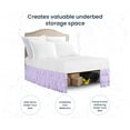 thumbnail image 3 of SGI Bedding 09 Inch Multi Ruffled Bed Skirt | Microfiber Bed Skirt | Fade Resistant, Wrinkle Free, Anti-static, Decorative, Extra Storage Space, Clutter-Free | Olympic Queen, Lilac, 3 of 8